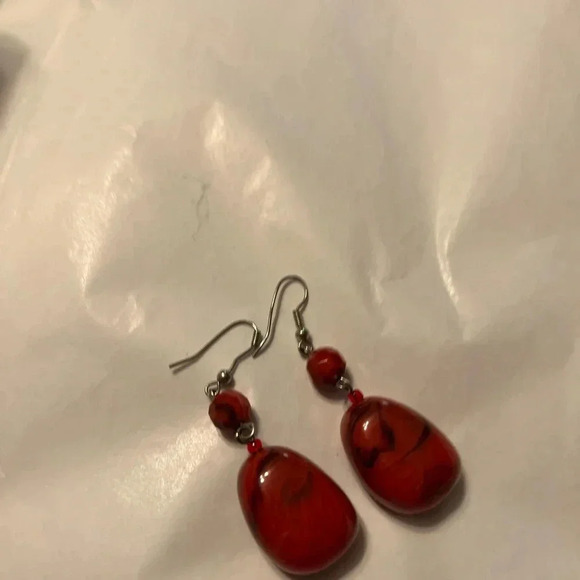 2 pair polished stone rock earrings - Picture 4 of 4
